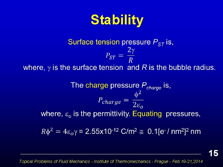 Stability 15 Topical Problems of Fluid Mechanics - Institute of Thermomechanics - Prague -