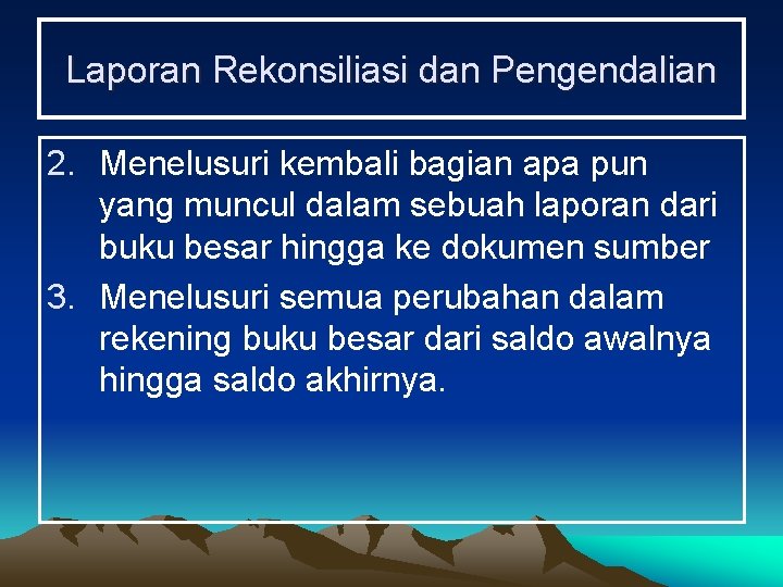 Laporan Rekonsiliasi dan Pengendalian 2. Menelusuri kembali bagian apa pun yang muncul dalam sebuah