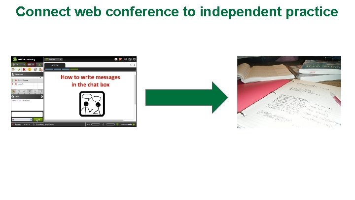 Connect web conference to independent practice 