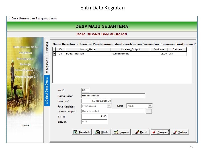 Entri Data Kegiatan 25 