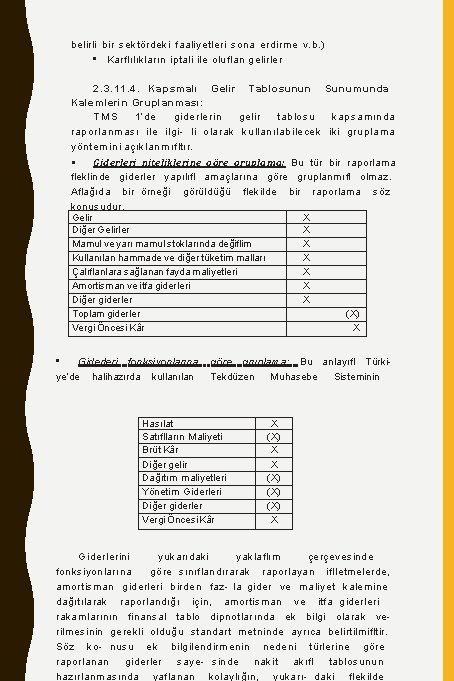 belirli bir sektördeki faaliyetleri sona erdirme v. b. ) • Karflılıkların iptali ile oluflan