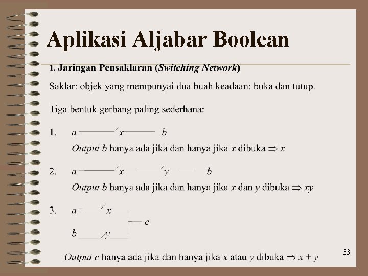 Aplikasi Aljabar Boolean 33 