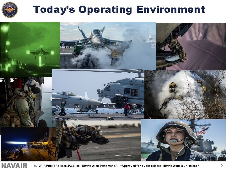 Today’s Operating Environment NAVAIR Public Release 2018 -xxx Distribution Statement - "Approved public release;