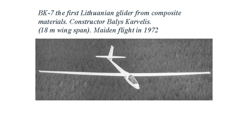 BK-7 the first Lithuanian glider from composite materials. Constructor Balys Karvelis. (18 m wing