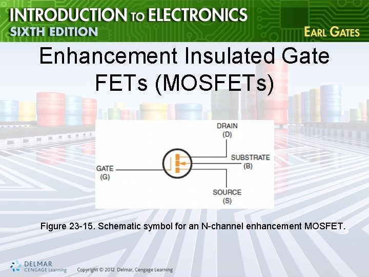 Enhancement Insulated Gate FETs (MOSFETs) Figure 23 -15. Schematic symbol for an N-channel enhancement