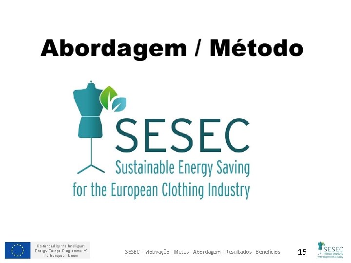 Co-funded by the Intelligent Energy Europe Programme of the European Union SESEC - Motivação