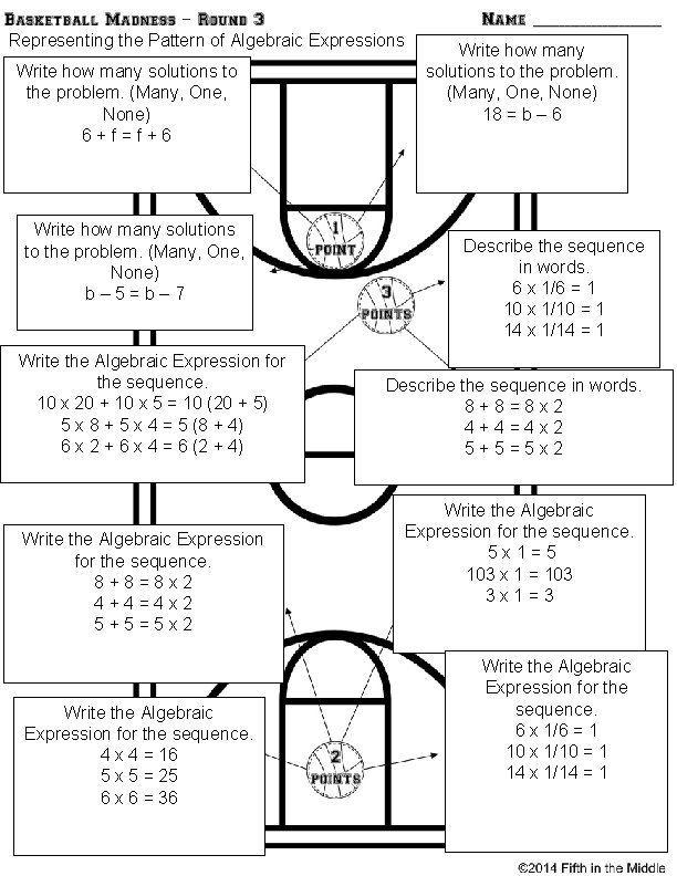 Representing the Pattern of Algebraic Expressions Write how many solutions to the problem. (Many, Representing the Pattern of Algebraic Expressions Write how many solutions to the problem. (Many,