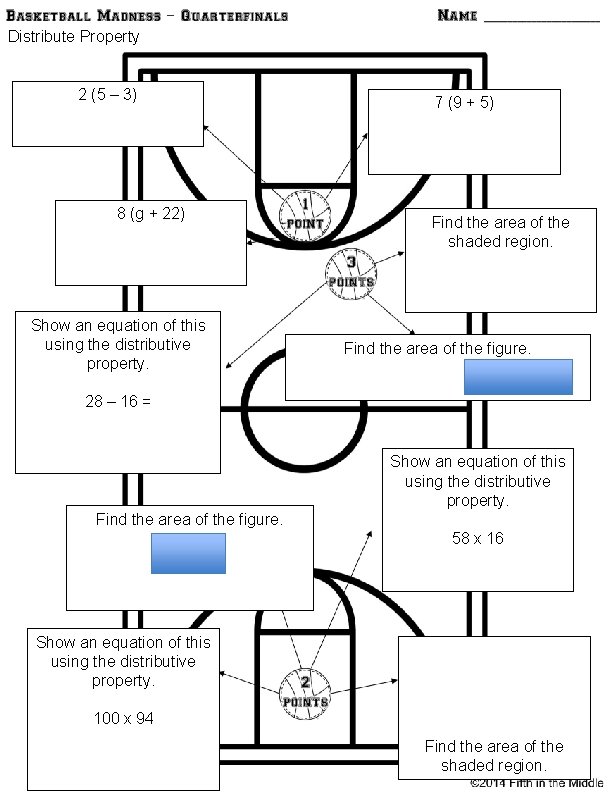Distribute Property 2 (5 – 3) 8 (g + 22) Show an equation of Distribute Property 2 (5 – 3) 8 (g + 22) Show an equation of