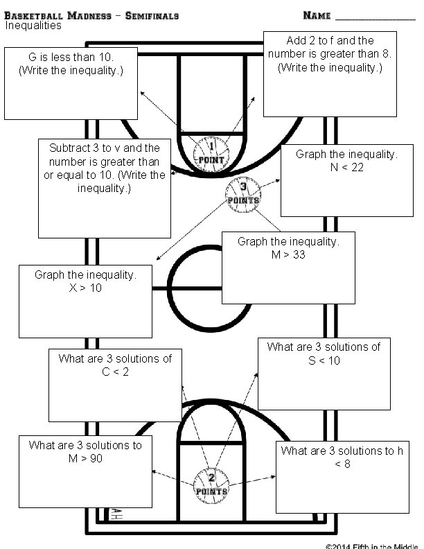 Inequalities G is less than 10. (Write the inequality. ) Subtract 3 to v Inequalities G is less than 10. (Write the inequality. ) Subtract 3 to v