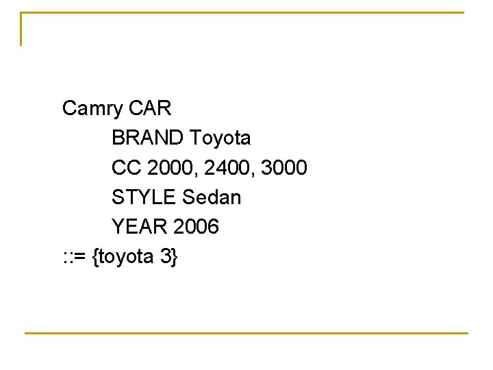 Camry CAR BRAND Toyota CC 2000, 2400, 3000 STYLE Sedan YEAR 2006 : : Camry CAR BRAND Toyota CC 2000, 2400, 3000 STYLE Sedan YEAR 2006 : :