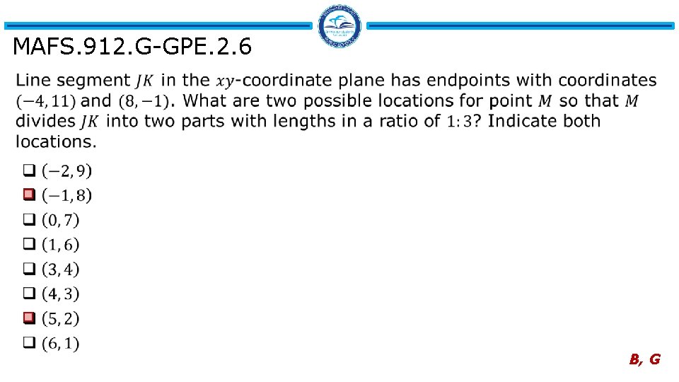 MAFS. 912. G-GPE. 2. 6 B, G 