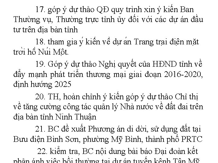 17. góp ý dự thảo QĐ quy trình xin ý kiến Ban Thường vụ,