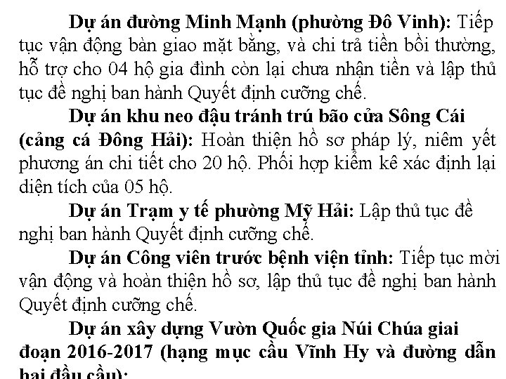 Dự án đường Minh Mạnh (phường Đô Vinh): Tiếp tục vận động bàn giao