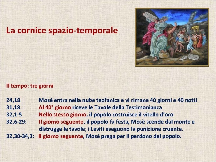 La cornice spazio-temporale Il tempo: tre giorni 24, 18 31, 18 32, 1 -5