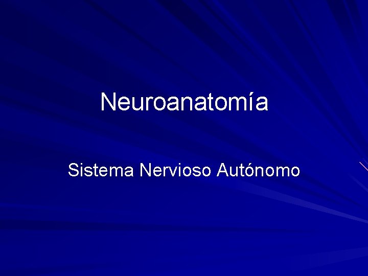 Neuroanatomía Sistema Nervioso Autónomo 