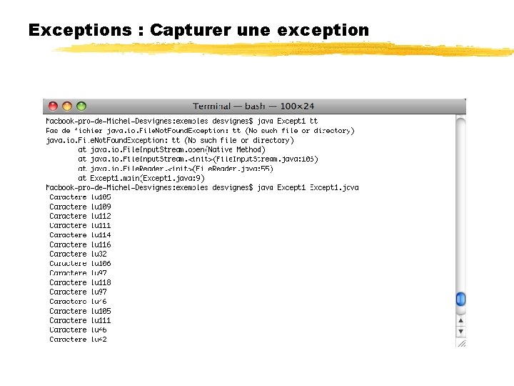 Exceptions : Capturer une exception 