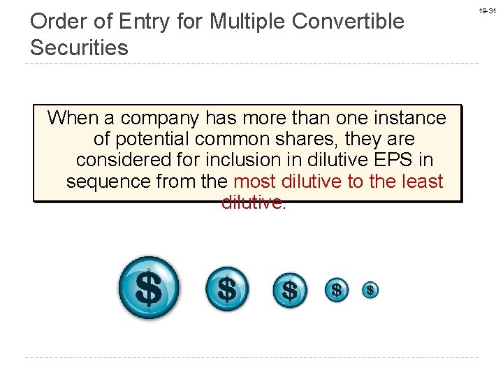 Order of Entry for Multiple Convertible Securities When a company has more than one