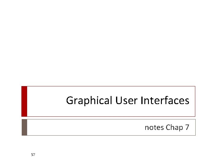 Graphical User Interfaces notes Chap 7 57 