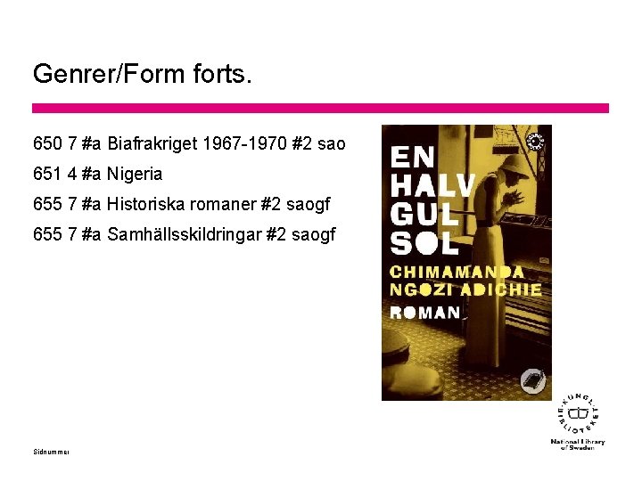 Genrer/Form forts. 650 7 #a Biafrakriget 1967 -1970 #2 sao 651 4 #a Nigeria
