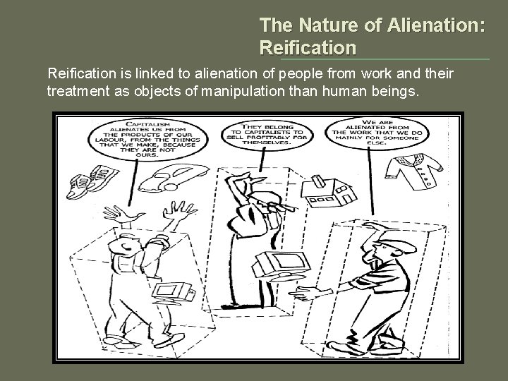The Nature of Alienation: Reification is linked to alienation of people from work and