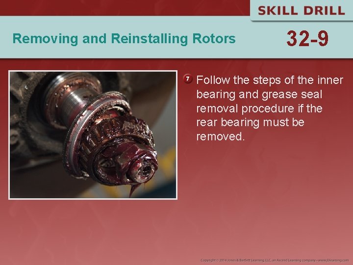 Removing and Reinstalling Rotors 32 -9 Follow the steps of the inner bearing and