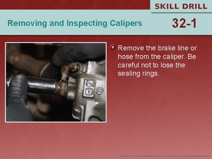 Removing and Inspecting Calipers 32 -1 Remove the brake line or hose from the