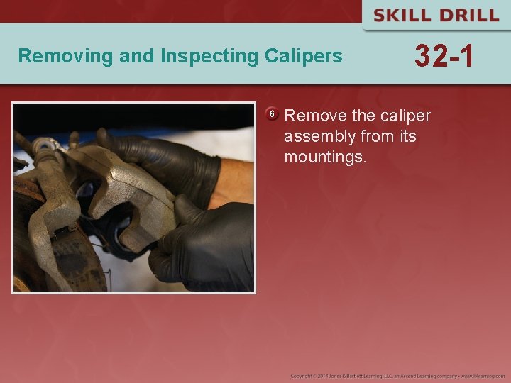 Removing and Inspecting Calipers 32 -1 Remove the caliper assembly from its mountings. 