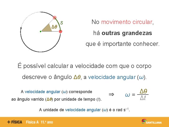 Δθ s No movimento circular, há outras grandezas que é importante conhecer. É possível
