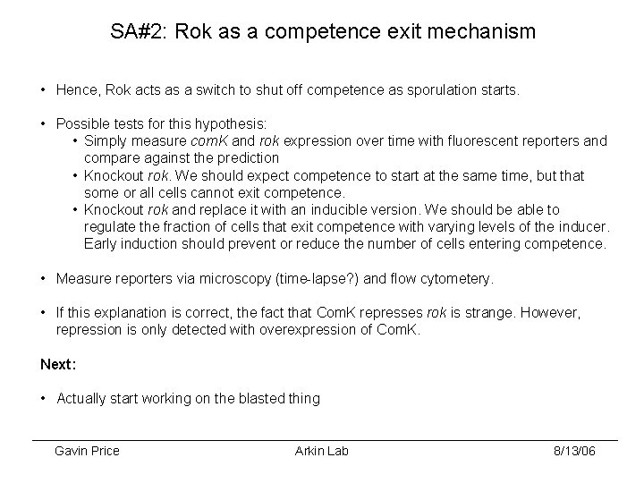 SA#2: Rok as a competence exit mechanism • Hence, Rok acts as a switch