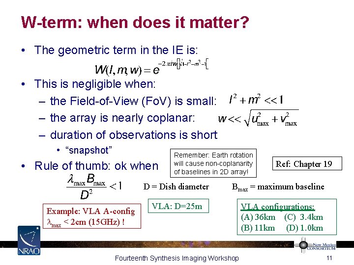 W-term: when does it matter? • The geometric term in the IE is: •