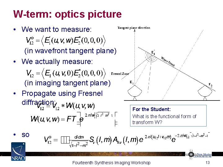 W-term: optics picture • We want to measure: (in wavefront tangent plane) • We