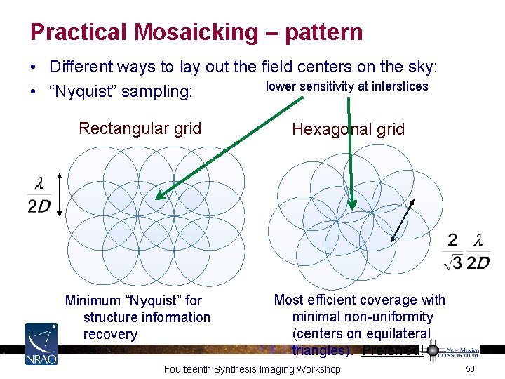 Practical Mosaicking – pattern • Different ways to lay out the field centers on