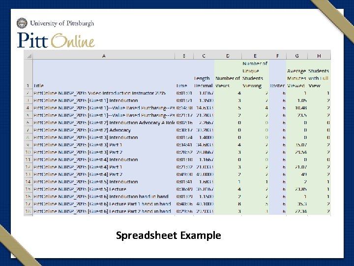 Spreadsheet Example 