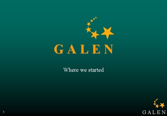 GALEN Where we started 3 GALEN 