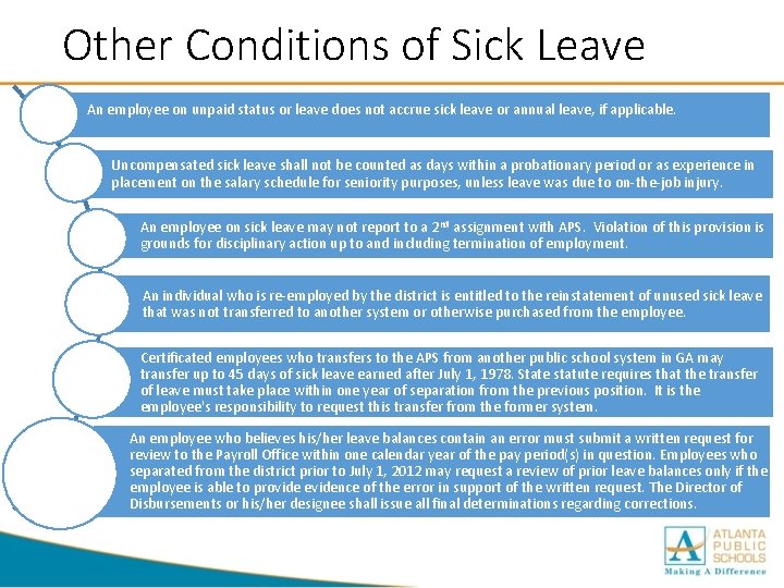 Other Conditions of Sick Leave An employee on unpaid status or leave does not