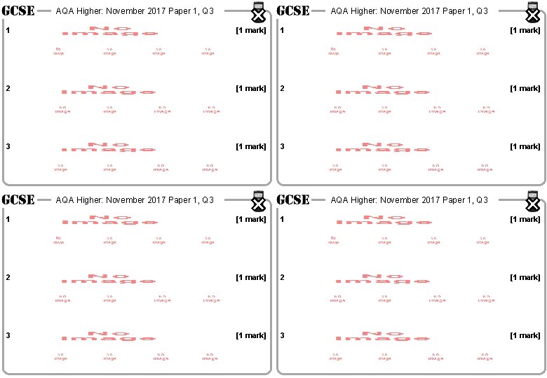 AQA Higher: November 2017 Paper 1, Q 3 1 [1 mark] 2 [1 mark]