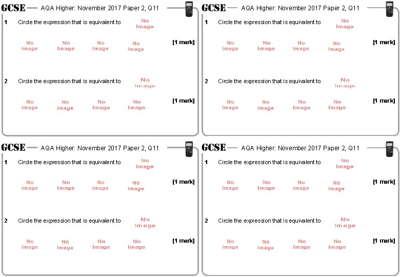 AQA Higher: November 2017 Paper 2, Q 11 1 AQA Higher: November 2017 Paper