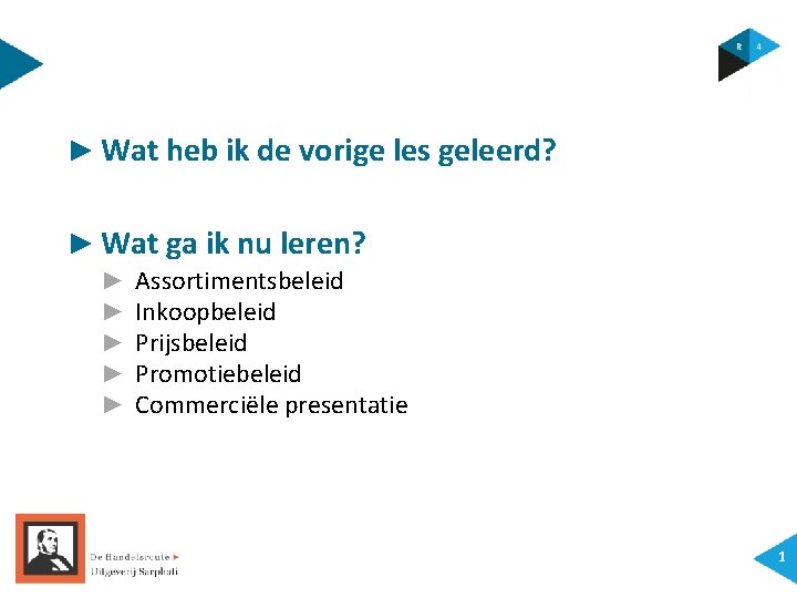 ► Wat heb ik de vorige les geleerd? ► Wat ga ik nu leren?