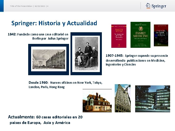 Title of the Presentation | 10/25/2021 | 4 Springer: Historia y Actualidad 1842: Fundada