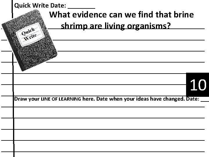 Quick Write Date: ____ What evidence can we find that brine ______________________ shrimp are