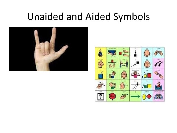 Unaided and Aided Symbols 