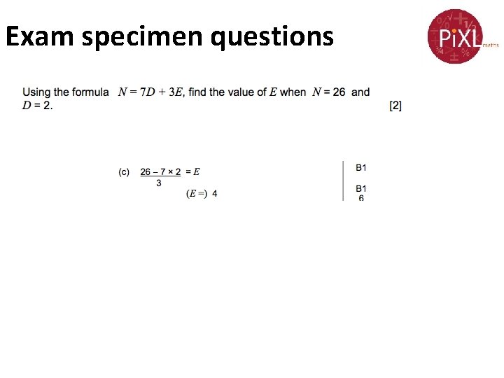 Exam specimen questions 
