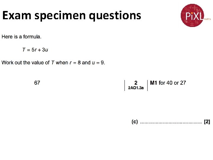 Exam specimen questions 