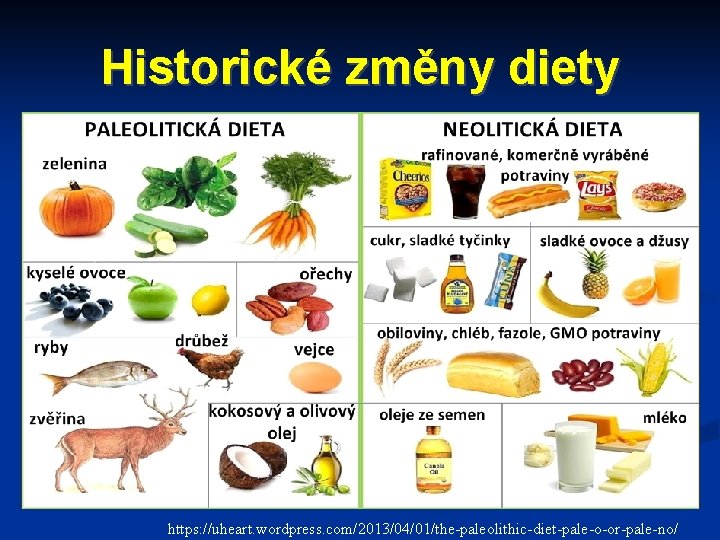 Historické změny diety https: //uheart. wordpress. com/2013/04/01/the-paleolithic-diet-pale-o-or-pale-no/ 