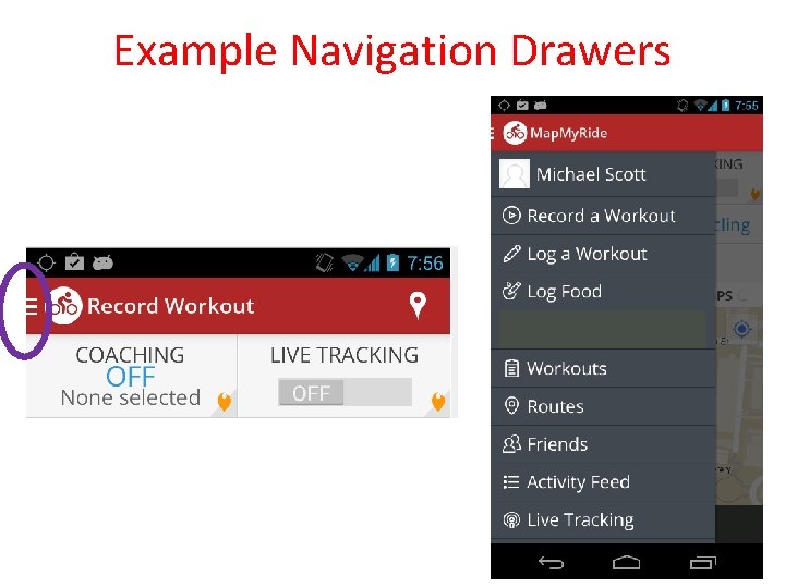 Example Navigation Drawers 