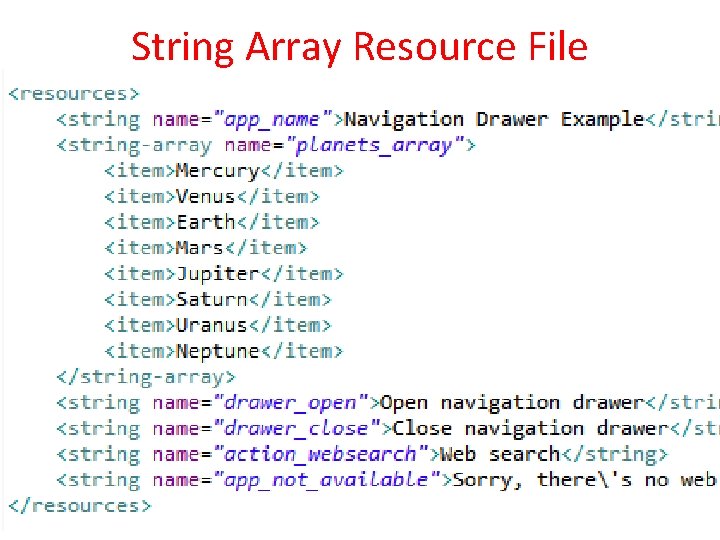 String Array Resource File 