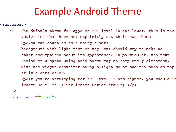 Example Android Theme 