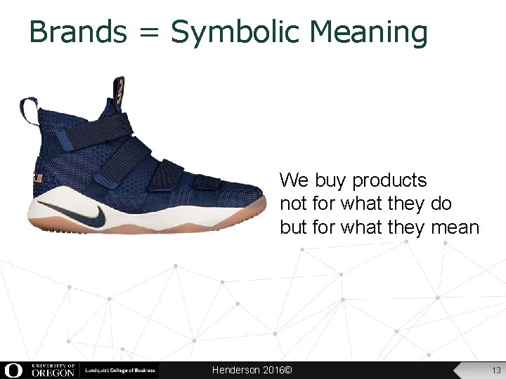 Brands = Symbolic Meaning We buy products not for what they do but for