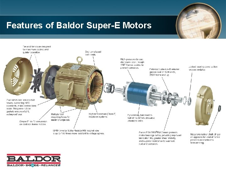 Features of Baldor Super-E Motors 