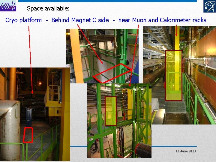 Space available: Cryo platform - Behind Magnet C side - near Muon and Calorimeter